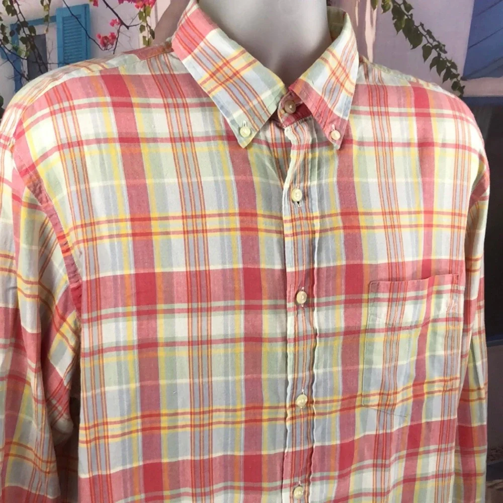 J. Crew Red and Yellow Plaid Button Down